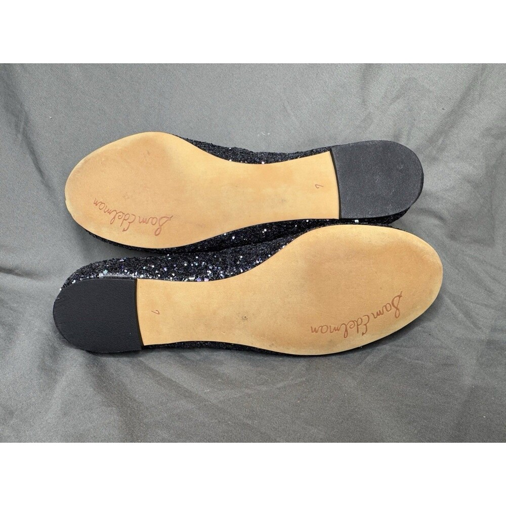 Sam Edelman Alaine Black Glitter Flats Shoe Ballet Sparkle Classy Preppy Size 7 - Picture 6 of 6